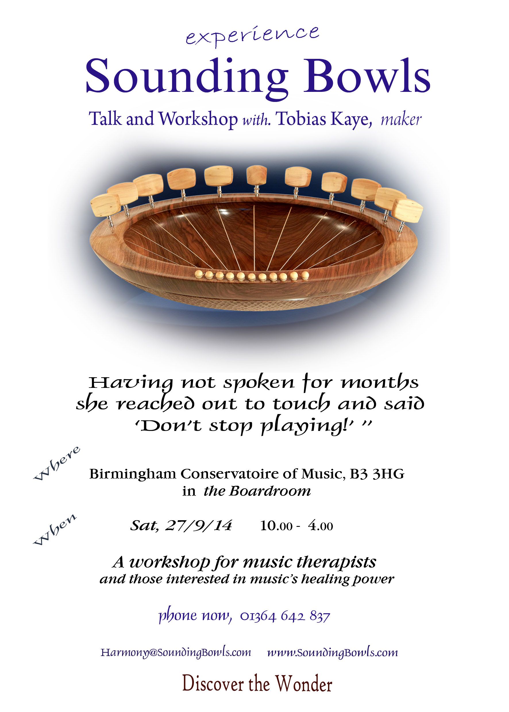 BIRMINGHAM - Sounding Bowls Workshop for Music Therapists 