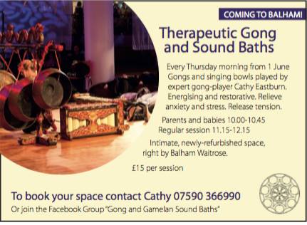 LONDON - Weekly restorative gong baths in Balham - sessions for parents & babies