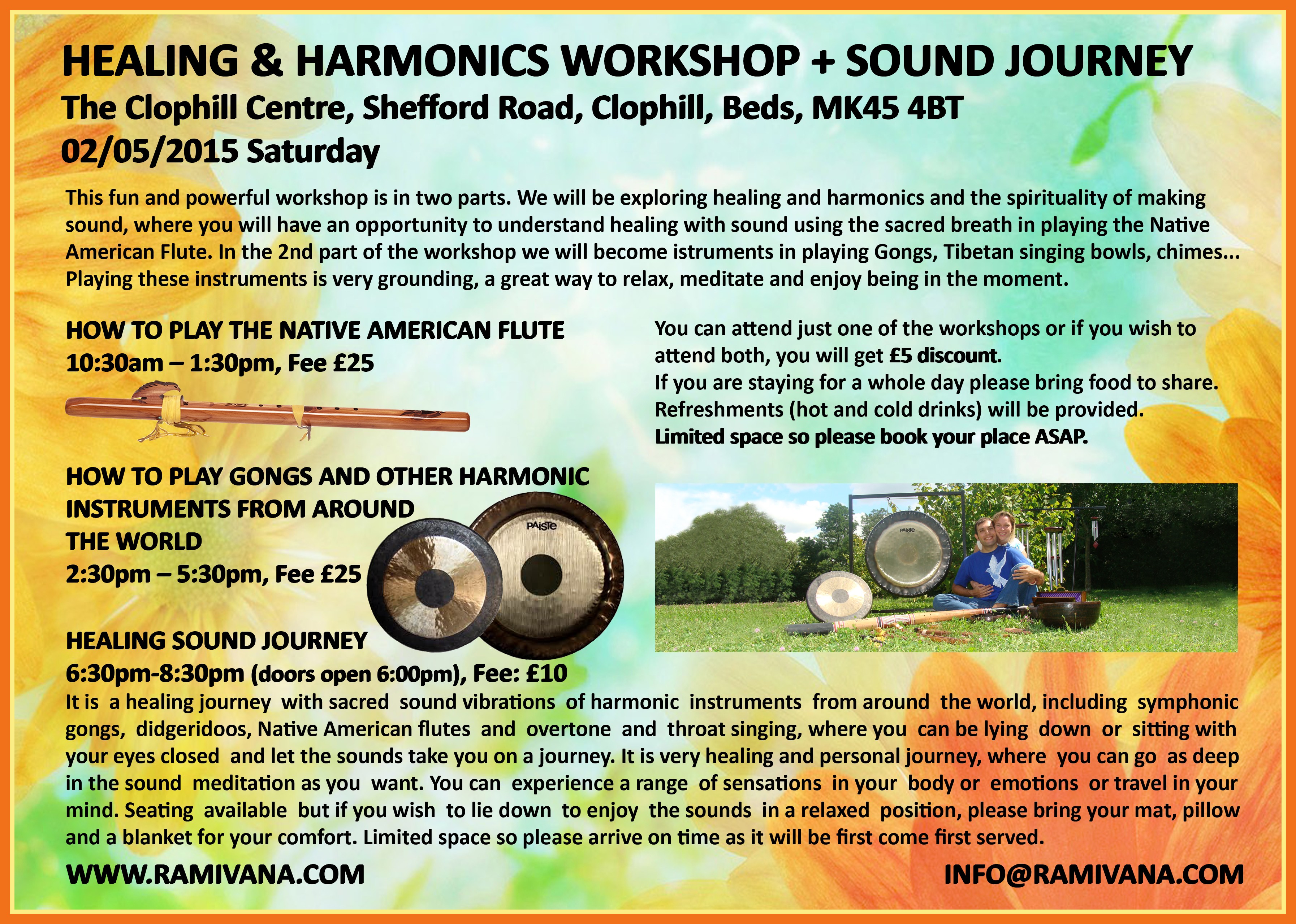 BEDFORDSHIRE - HEALING & HARMONICS WORKSHOP ( HOW TO PLAY GONGS AND OTHER HARMON