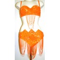 Sequin Bellydance Set - Orange