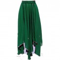 Green Sequin 4 Panel Polyester Chiffon Skirt