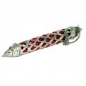 Glass & Metal Incense Storage Tube - Red