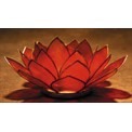 Lotus Tea Light Holder - Orange/Amber