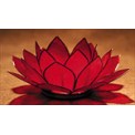 Lotus Tea Light Holder - Rich Red/Ruby