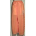 Orange Sequin Slit Polyester Chiffon Pants