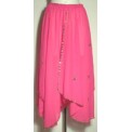 Magenta Sequin 4 Panel Polyester Chiffon Skirt