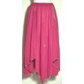 Dark Red Sequin 4 Panel Polyester Chiffon Skirt
