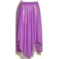 Purple Sequin 4 Panel Polyester Chiffon Skirt