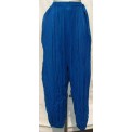 Mid Blue Stripey Cotton Harem Pants