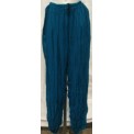 Petrol Blue Stripey Cotton Harem Pants