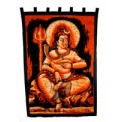 Batik Wall Hanging - Shiva - Medium - Brown