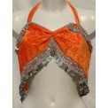 Orange Velvet Coin Top