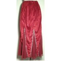 Dark Red Velvet & Chiffon Sequin Skirt