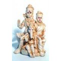 White Resin Shiva, Parvati & Ganesh