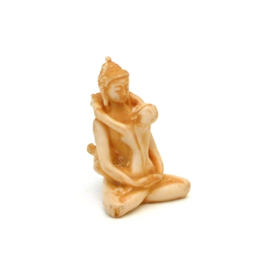 Small Ivory Brown Resin Samantabhadra Yab Yum