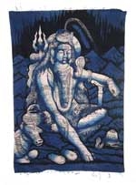 Batik Wall Hanging - Shiva - Small - Blue