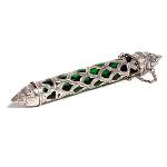 Glass and Metal Incense Storage Tube - Green