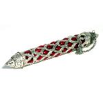 Glass and Metal Incense Storage Tube - Red