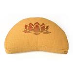 Cotton and Buckwheat Meditation Cushion - Half Moon - Lotus - Yellow