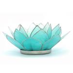 Lotus Tea Light Holder - Aqua/Turquoise