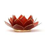 Lotus Tea Light Holder - Rich Red/Ruby