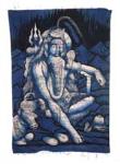 Batik Wall Hanging - Shiva - Small - Blue