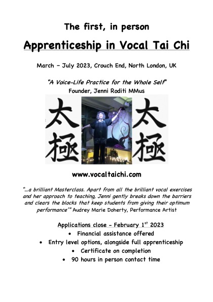 Apprenticeship in Vocal Tai Chi