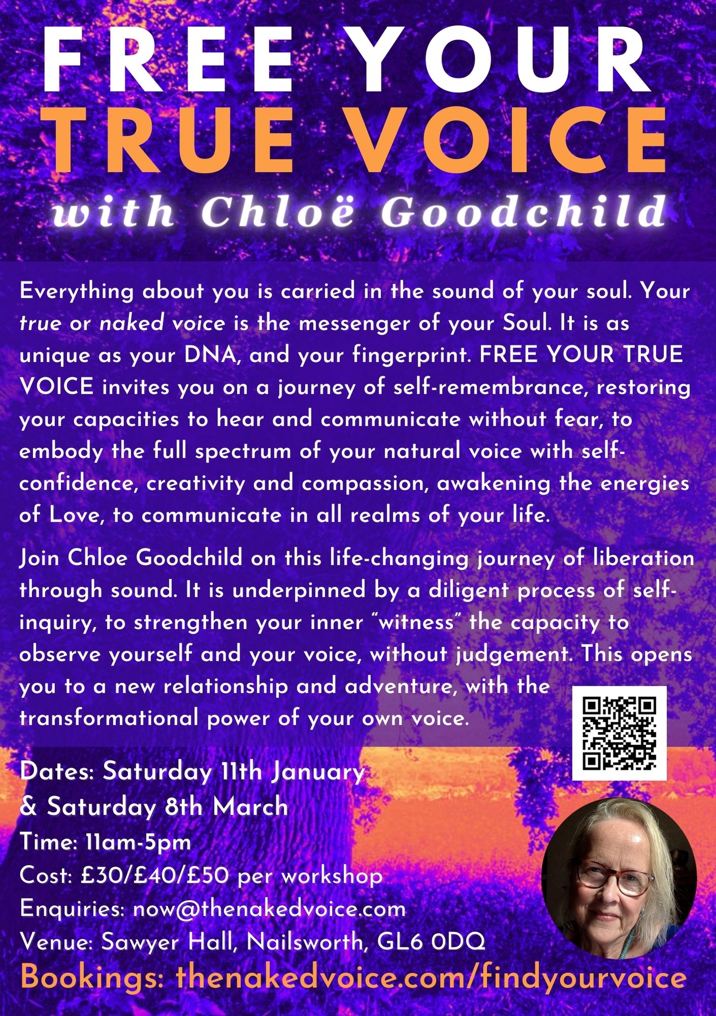 GLOUCESTERSHIRE - Free Your True Voice Workshops with Chloe Goodchild