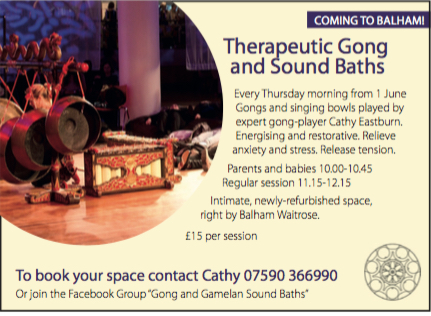 LONDON - Weekly gong baths in Balham for parents & babies, and adults-only