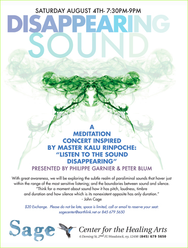 The Disappearing Sound presented by Philippe Garnier and Peter Blum. 