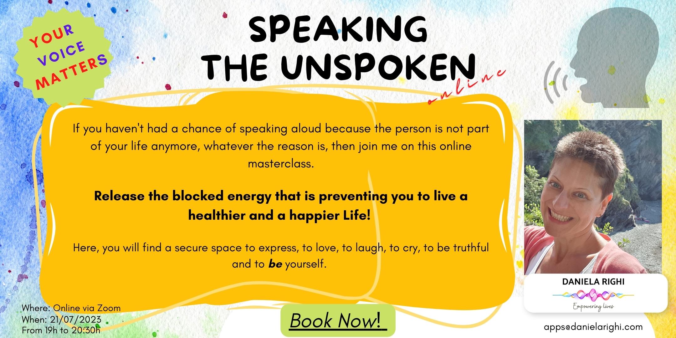 SWINDON - Speaking the Unspoken Online Masterclass