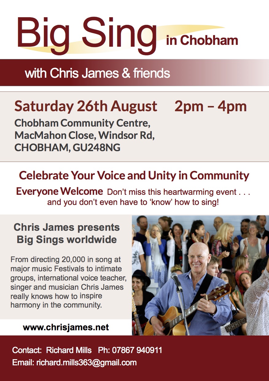 SURREY - Big Sing in Chobham with Chris James and Friends