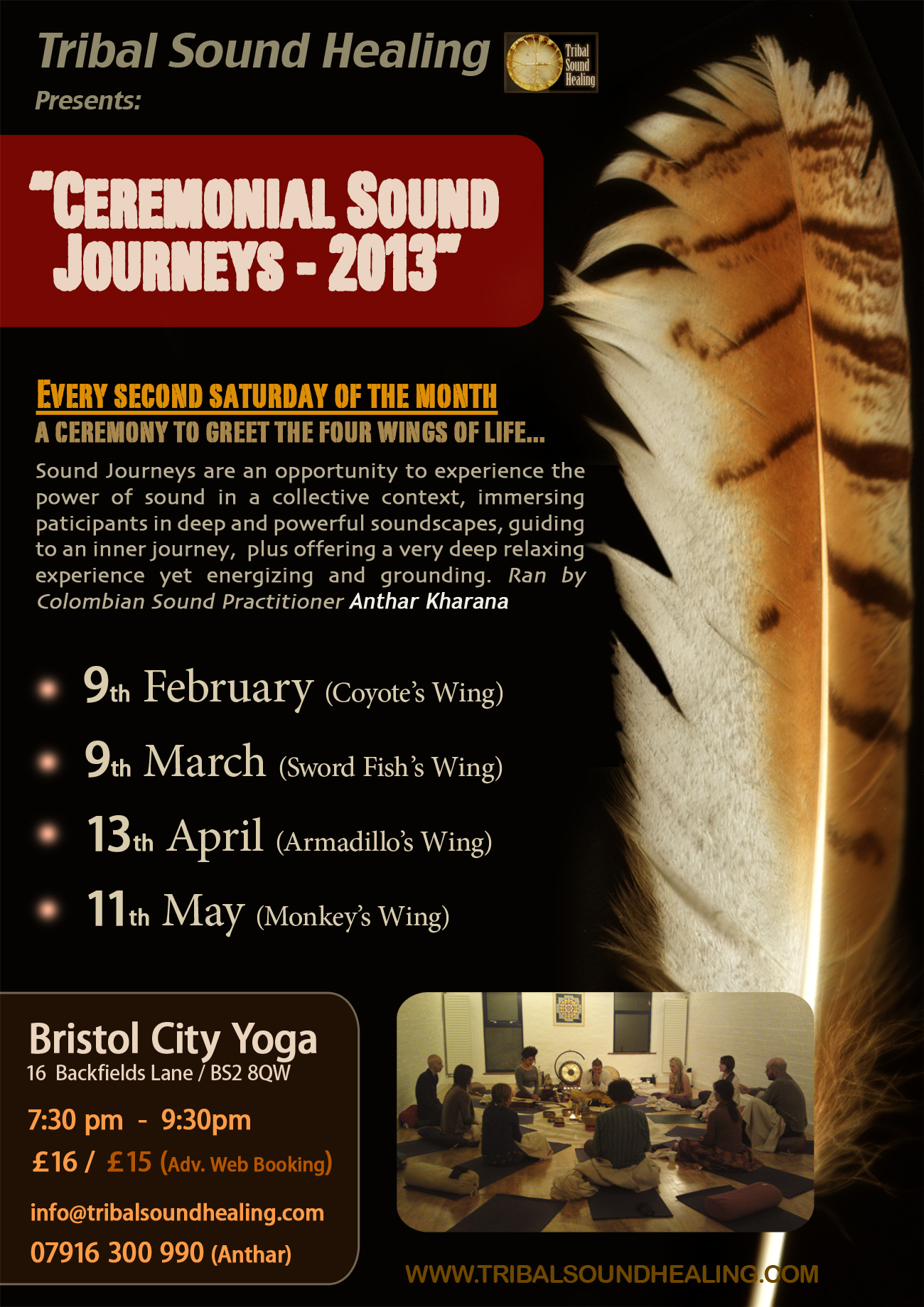 BRISTOL  - Ceremonial Sound Journey @ Bristol City Yoga with Anthar Kharana