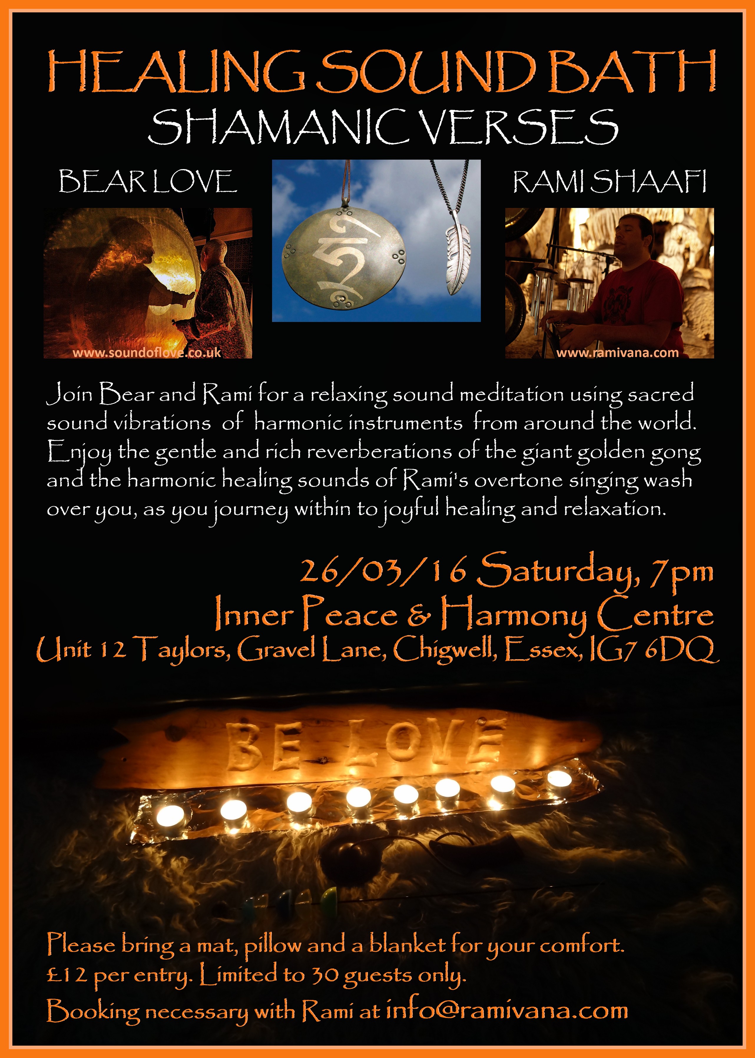 ESSEX - HEALING SOUND BATH - SHAMANIC VERSES (BEAR LOVE & RAMI SHAAFI)