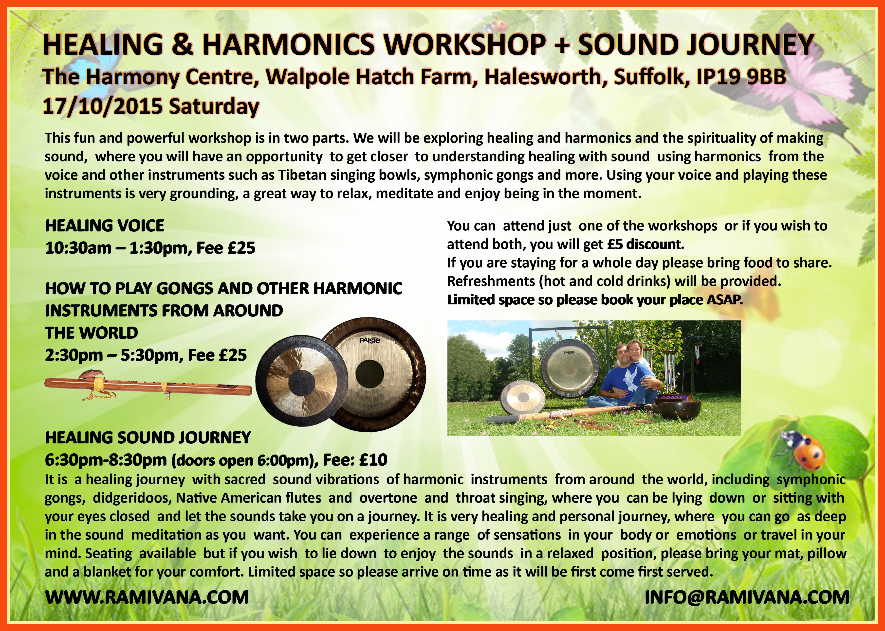 HALESWORTH, SUFFOLK - HEALING & HARMONICS WORKSHOP