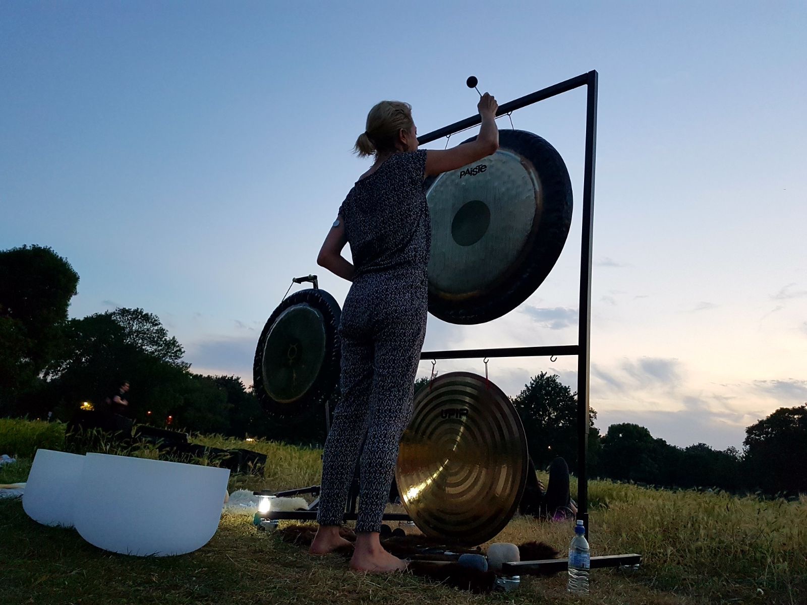 Early evening candle-lit gong bath