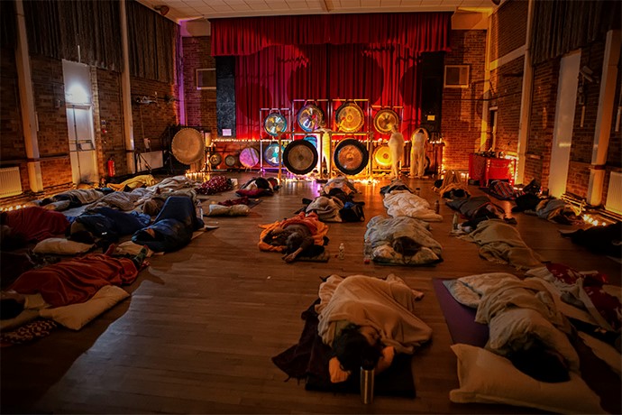 Monthly AWAKENING GONG BATH with 14 Gongs, 45"Drum, Voice ~ Double Session