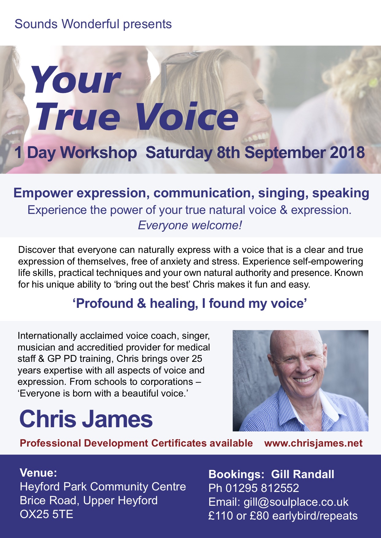 UPPER HEYFORD  - YOUR TRUE VOICE 1 DAY WORKSHOP