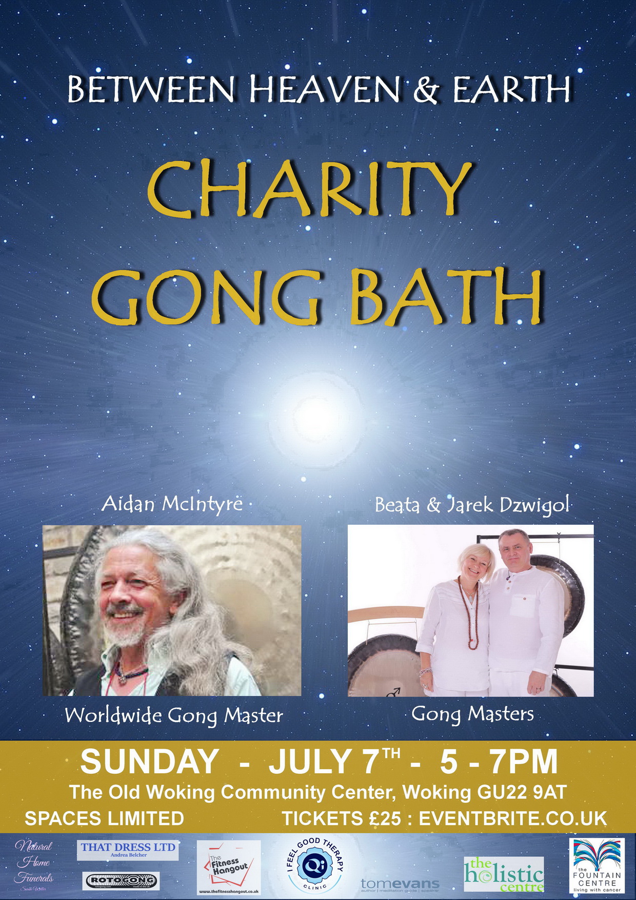 WOKING, SURREY - BETWEEN HEAVEN & EARTH - Charity Gong Bath with Aidan McIntyre