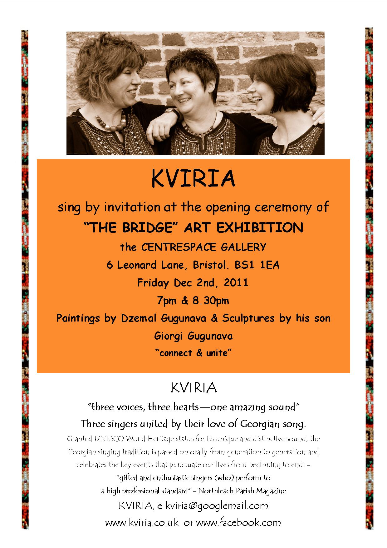 KVIRIA trio Sing at Opening Ceremony of "The Bridge" Art Exhibition