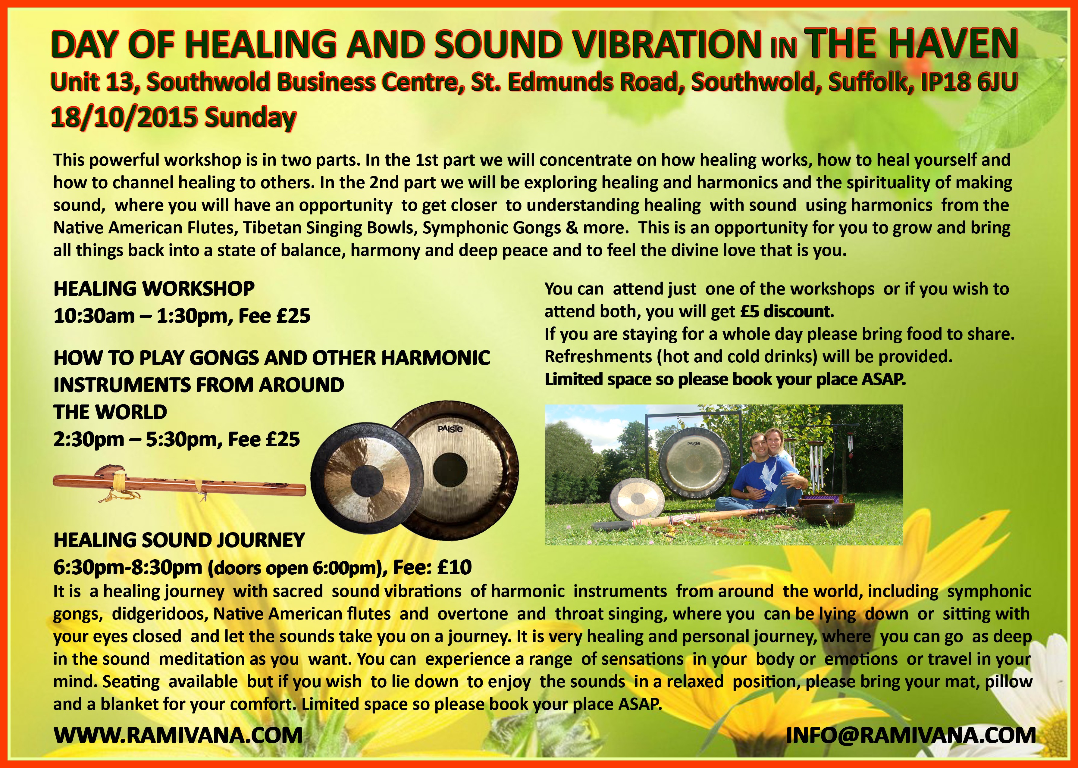 SUFFOLK - DAY OF HEALING AND SOUND VIBRATION IN THE HAVEN 