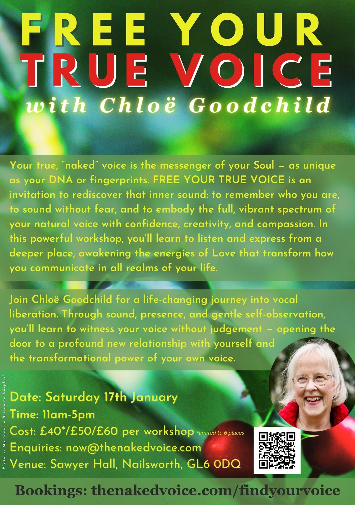 GLOUCESTERSHIRE - Free Your True Voice Workshop with Chloe Goodchild