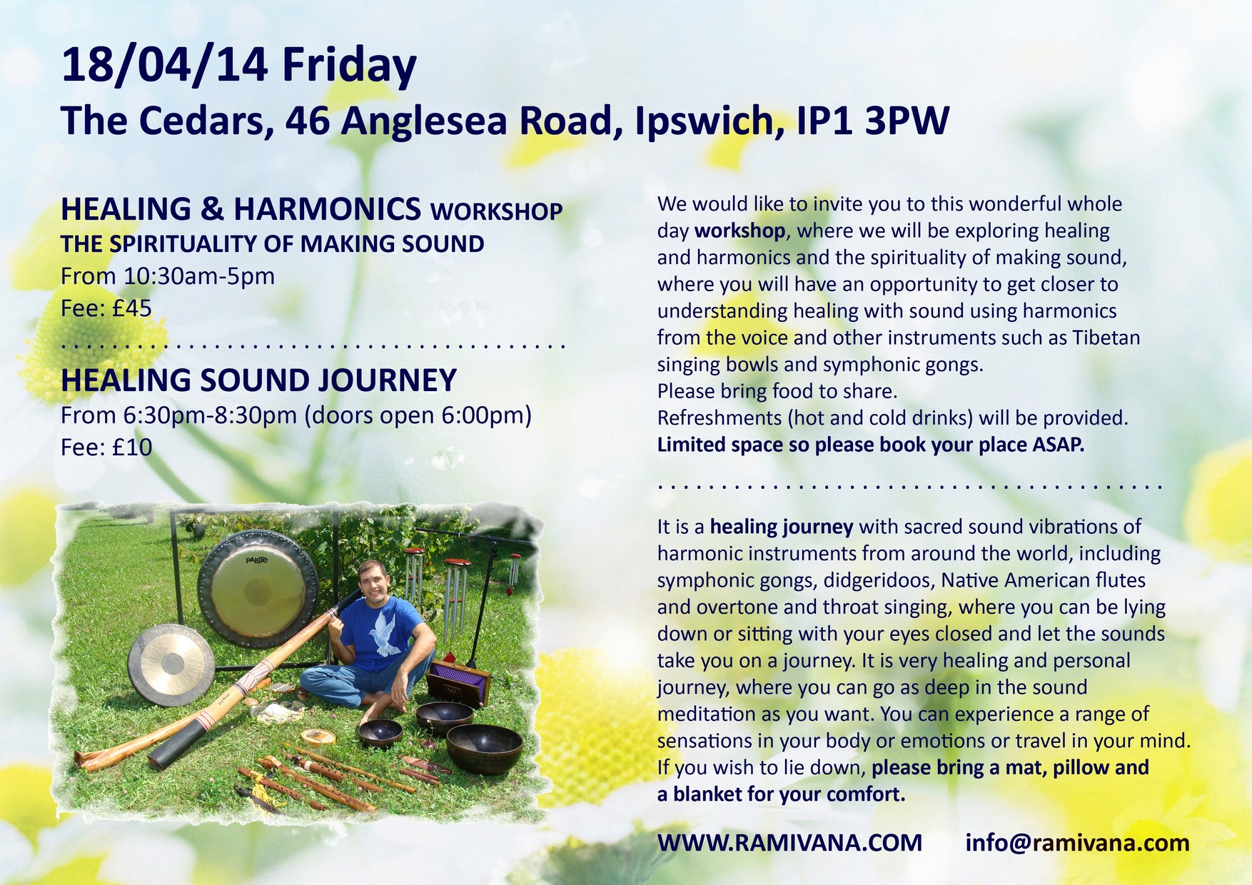 SUFFOLK - HEALING & HARMONICS WORKSHOP (THE SPIRITUALITY OF MAKING SOUND)