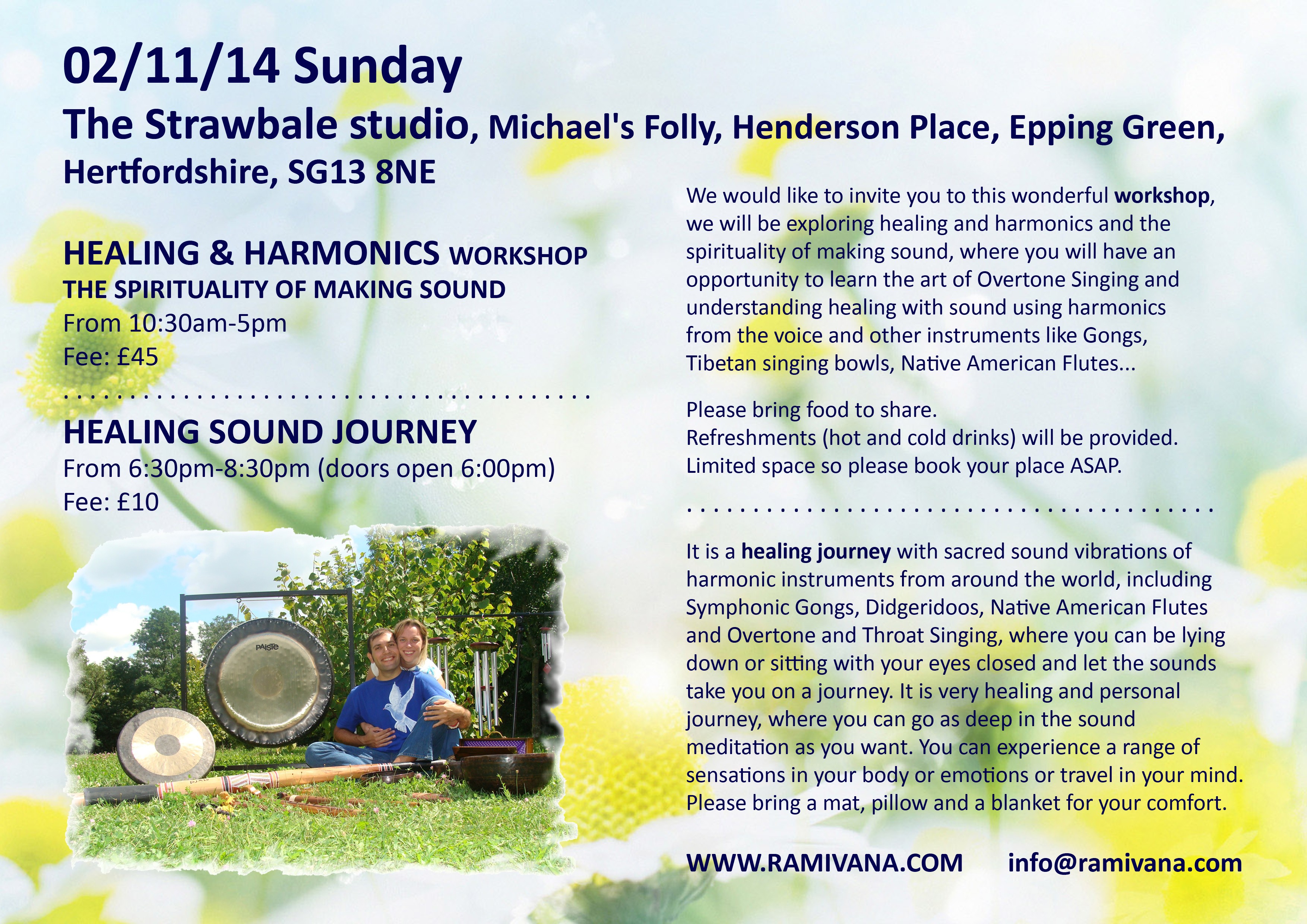 HERTFORDSHIRE - HEALING & HARMONICS WORKSHOP