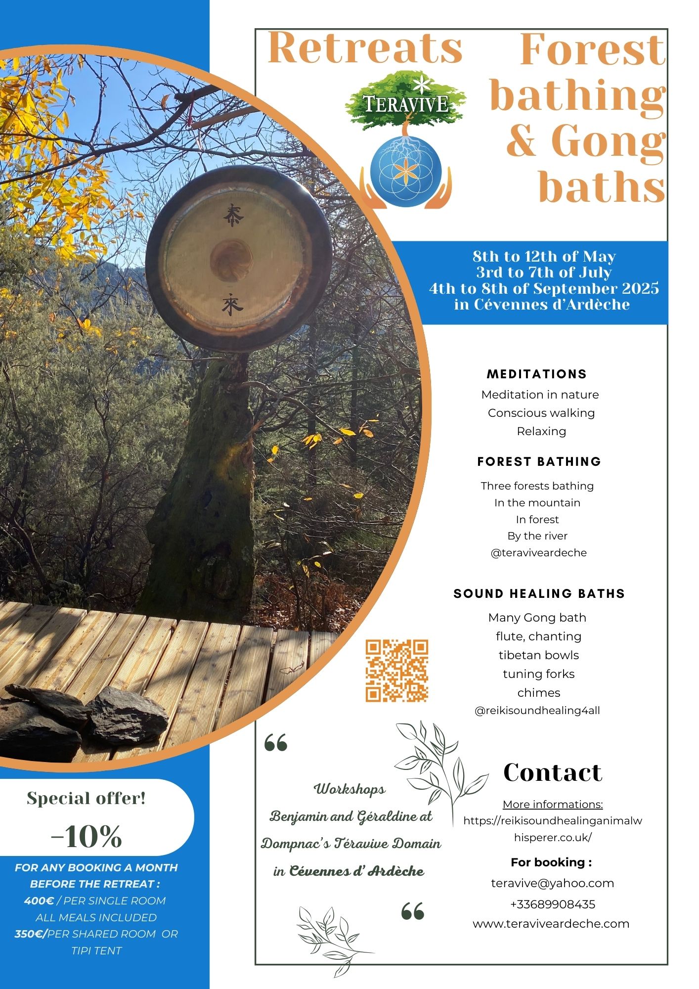 DOMPNAC IN CÉVENNES D’ARDÈCHE - FOREST BATHING AND GONG BATH RETREAT 
