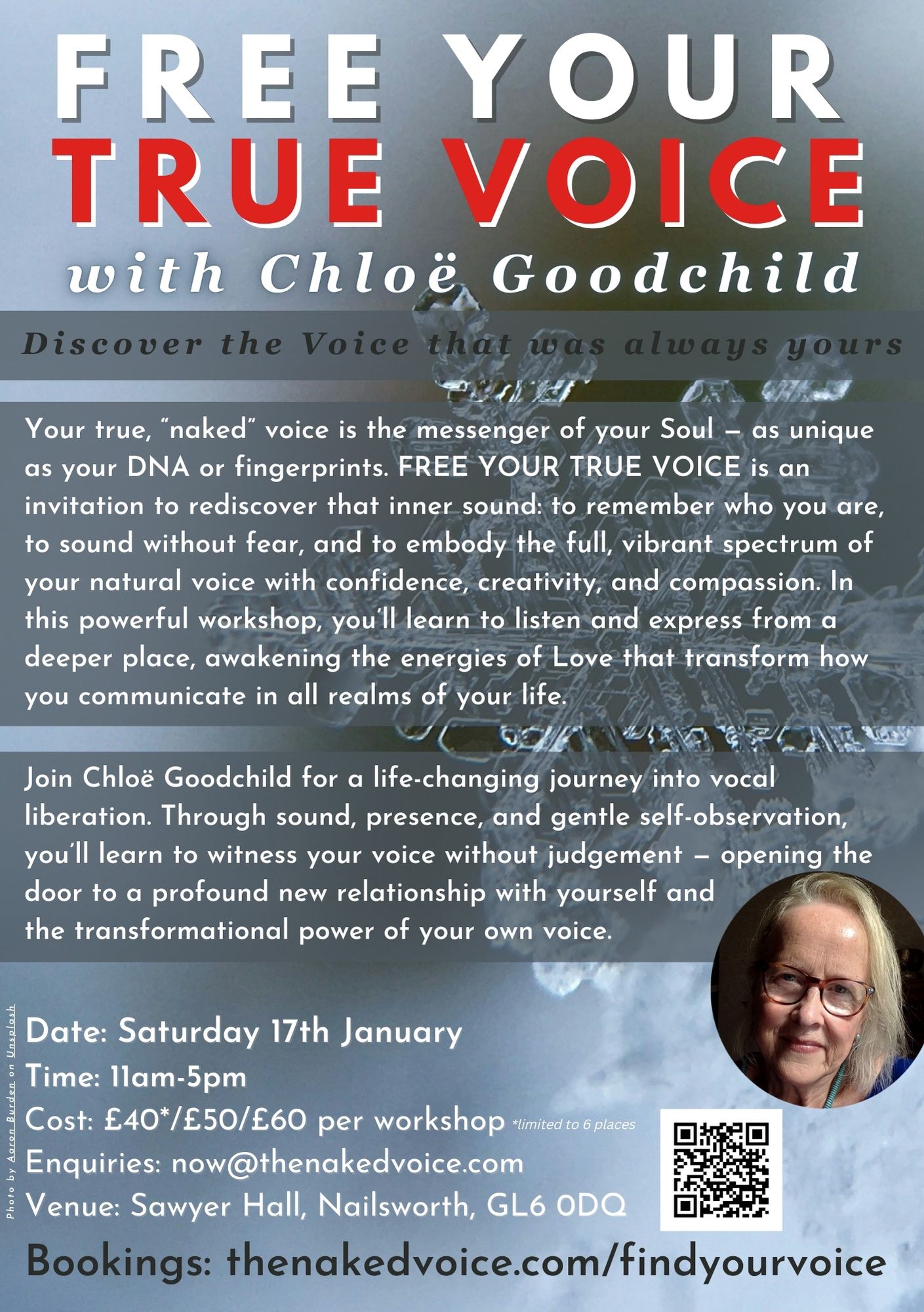 GLOUCESTERSHIRE - Free Your True Voice Workshop with Chloe Goodchild