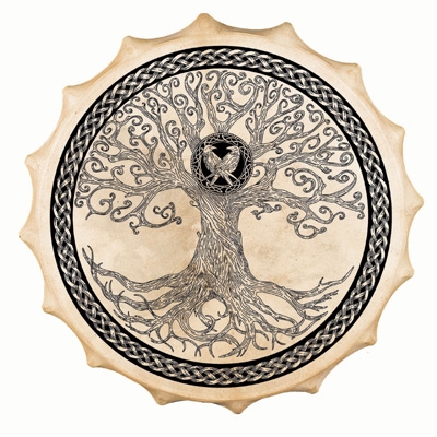 Shaman drum Siberian Tree of Life - Goat 58 cm