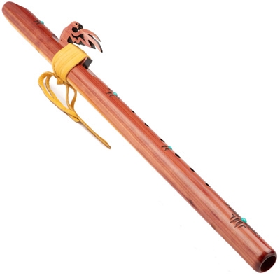 High Spirits Red Tail Hawk - Cedar - Turquoise Inlay