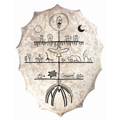 Shaman drum Siberian Saami style - Goat Oval