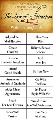 Water Blessing Labels - The Law of Attraction